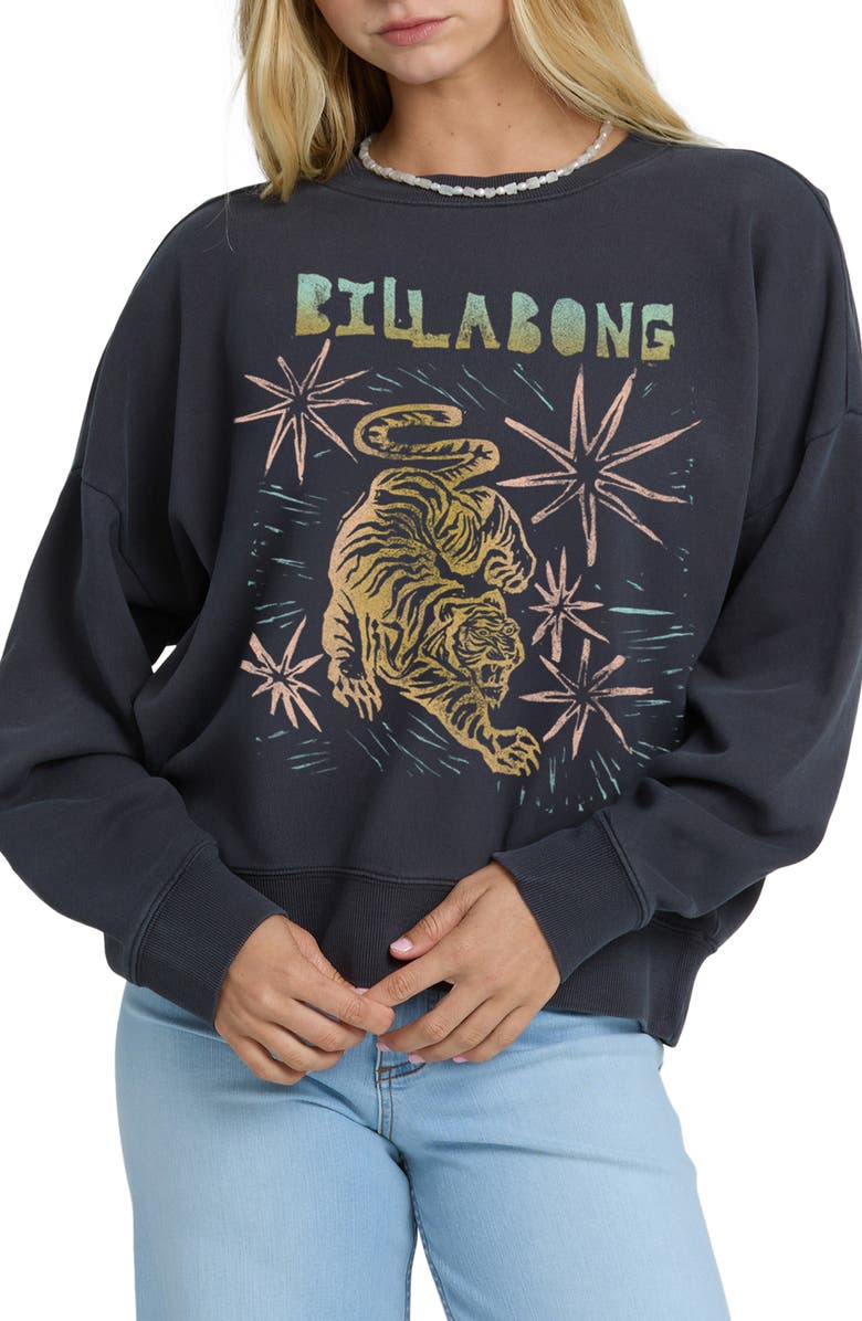 Billabong Echo Crewneck Sweatshirt, Main, color, Black Sands