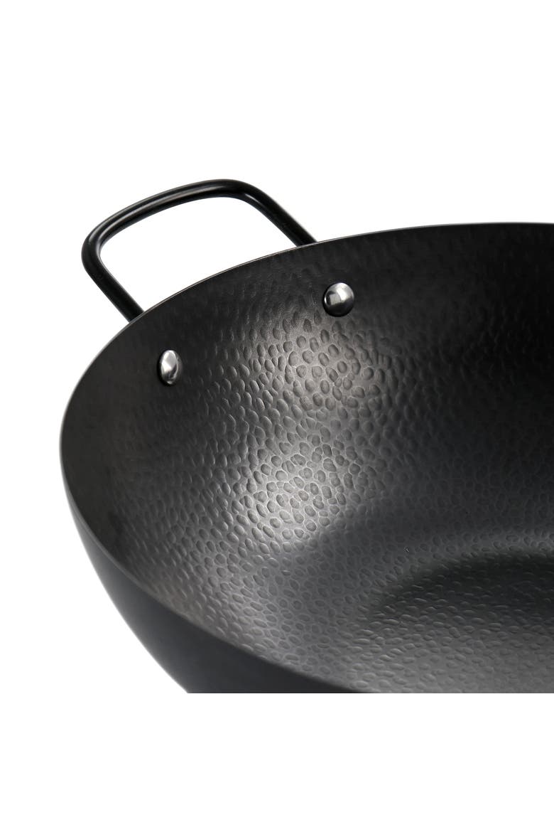 Hamme 13 Inch Heavy Gauge Carbon Steel Wok, Alternate, color, Black