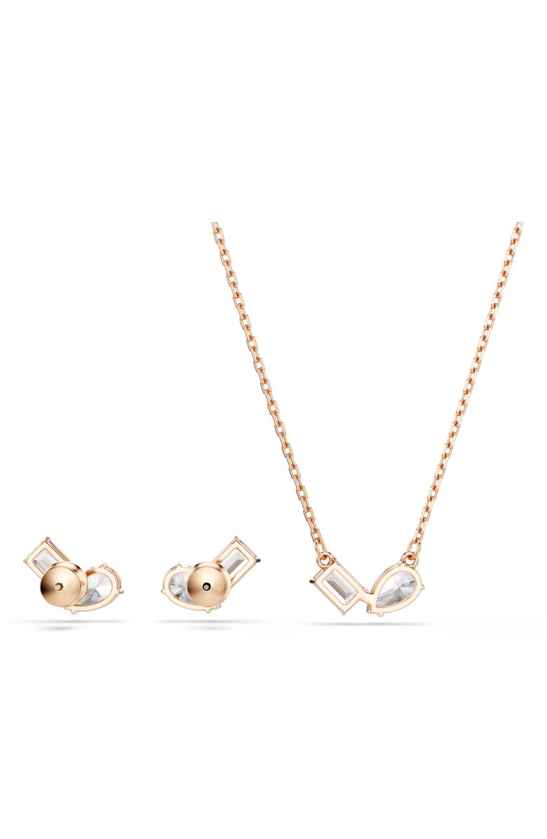 Swarovski Mesmera Moi et Toi Earrings & Necklace Set, Alternate, color, Rose Gold/ White