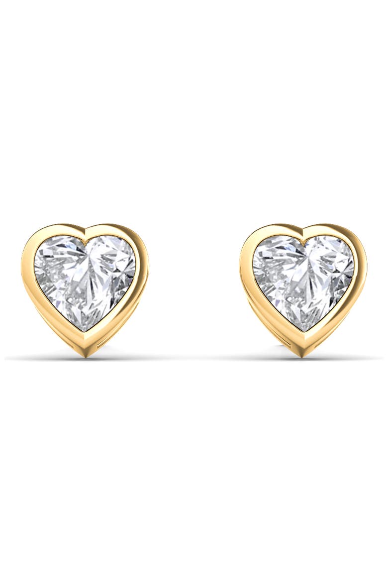 Lab Created Diamond Heart Stud Earrings, Main, color, 18K YELLOW GOLD