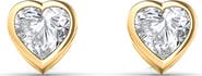 HauteCarat Lab Created Diamond Heart Stud Earrings