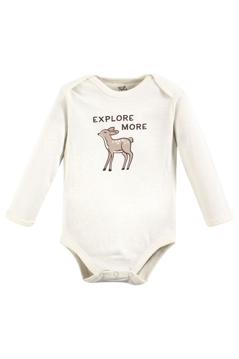 Organic Cotton Long-Sleeve Bodysuits, Alternate, color, Dreamy Woodland