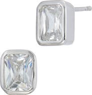 SAVVY CIE JEWELS Bezel Set Cubic Zirconia Stud Earrings