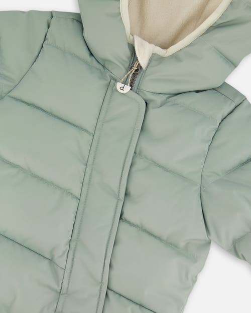 Deux Par Deux Baby Boy One-piece Cloud Compressible Snowsuit Designed For Car Seat In Green