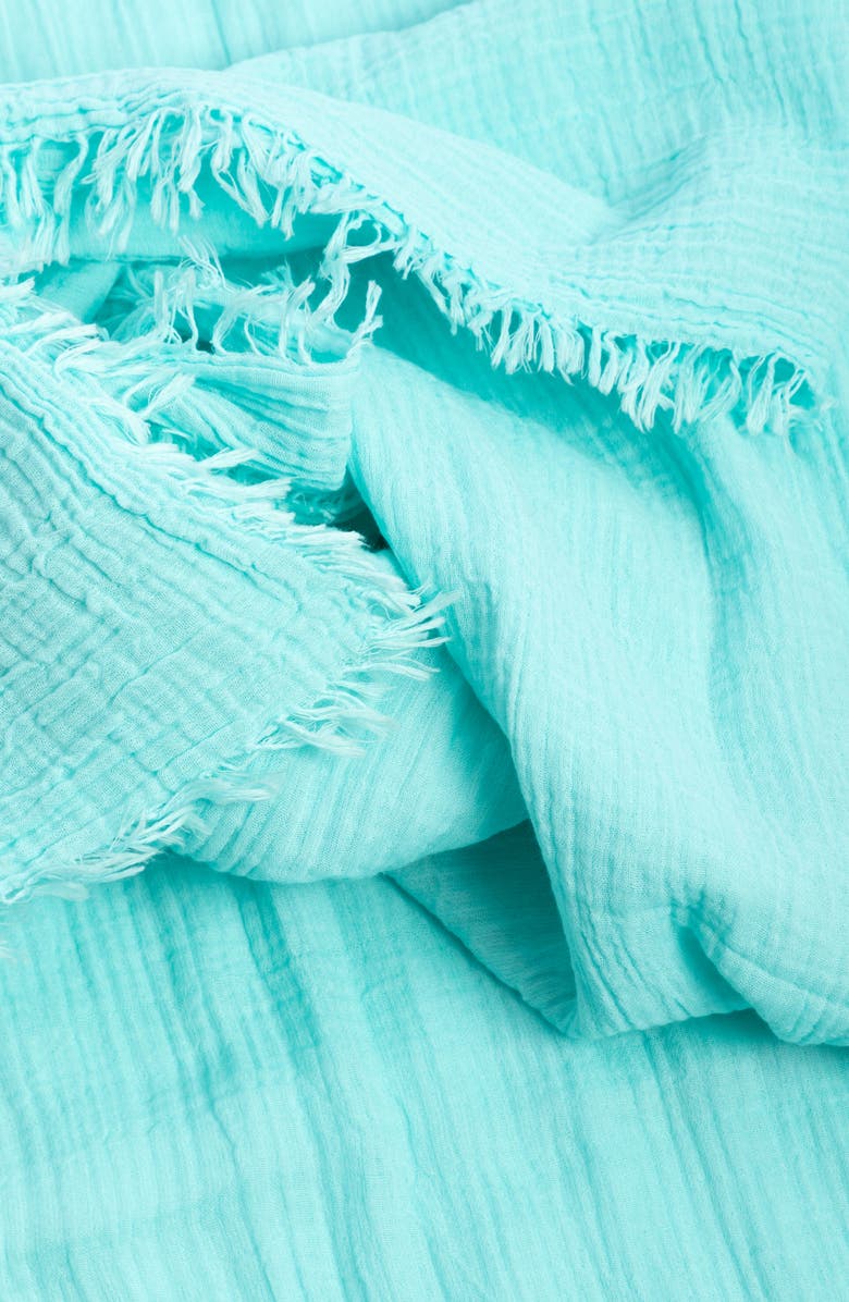 SAACHI Gauze Cotton Scarf, Alternate, color, Aqua