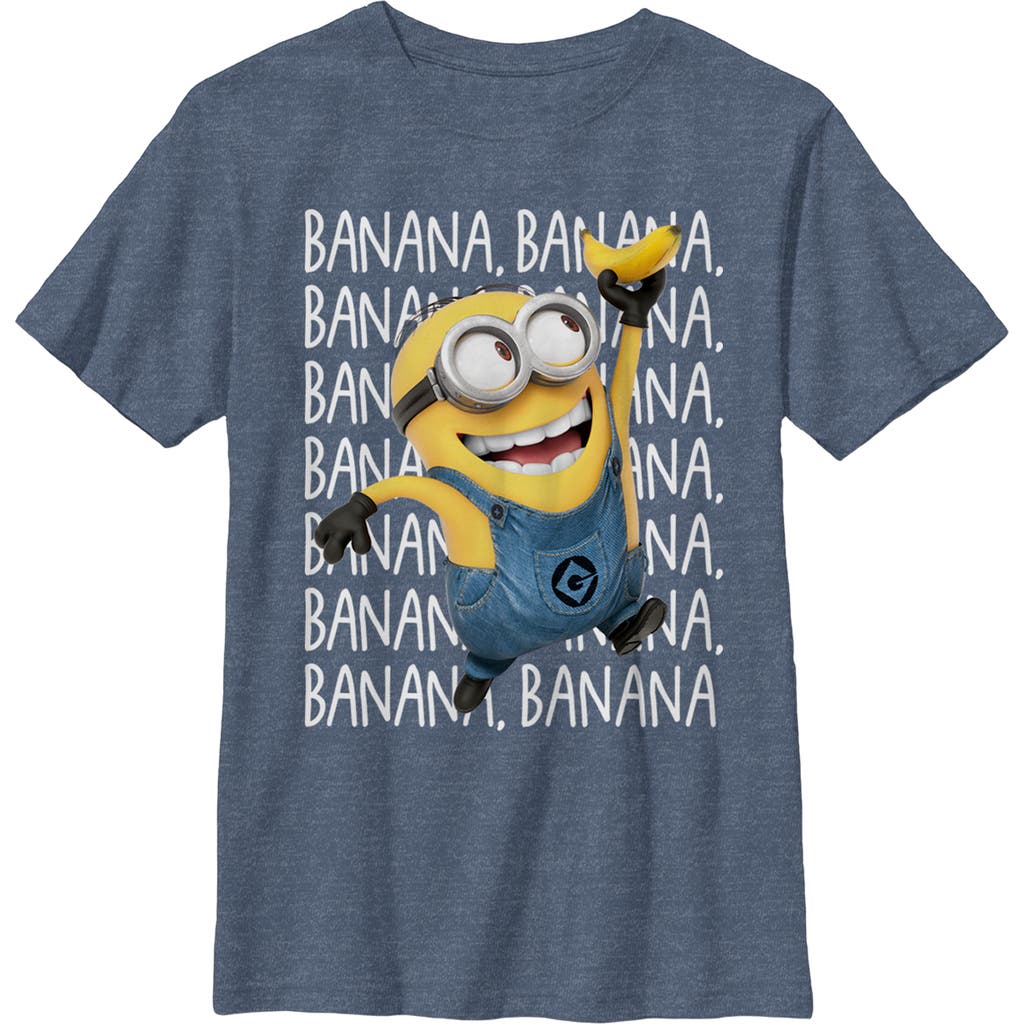 Boy's Despicable Me Minions Repeat  Graphic T-Shirt in Navy Blue Heather  product