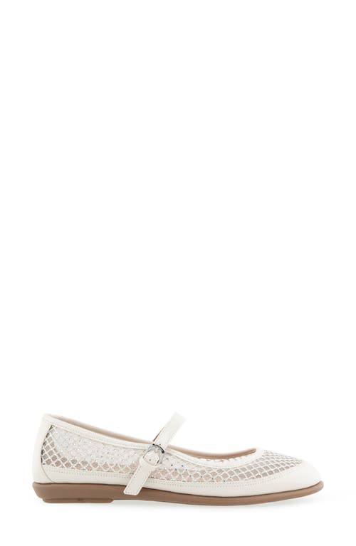 Aerosoles Baylee Mesh Mary Jane Flat In Crystal/eggnog Mesh Fabric