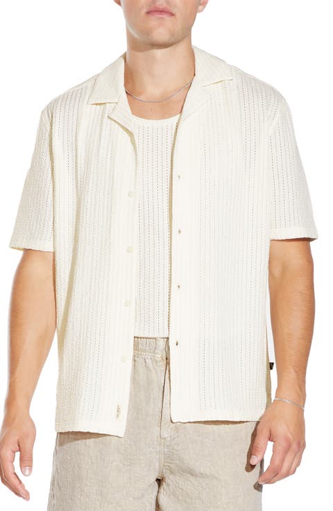 Relaxed Fit Short Sleeve Button-Up Resort Shirt