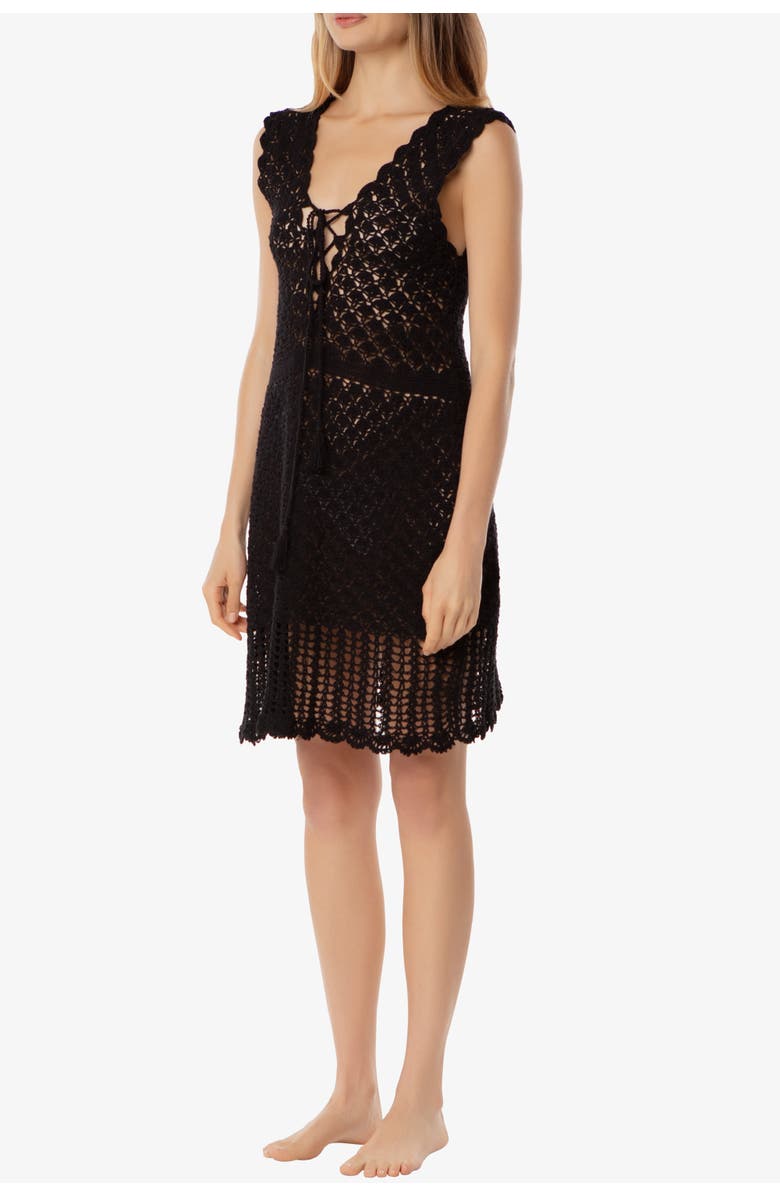 HELEN JON Valentina Crochet Dress, Alternate, color, Black