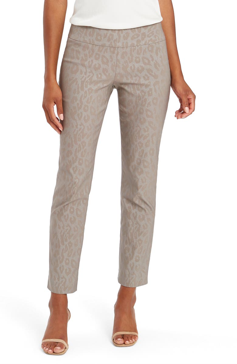 NIC+ZOE Wonderstretch Cheetah Print Slim Leg Pants, Main, color,
