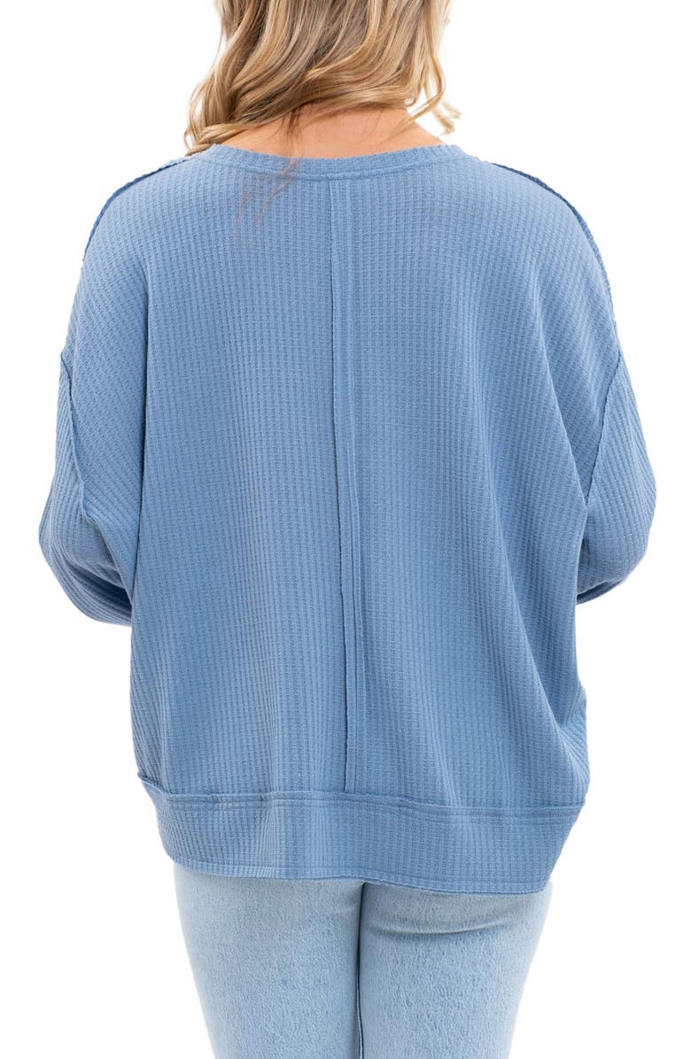 Blu Pepper Notch Neck Long Sleeve Top, Alternate, color, 