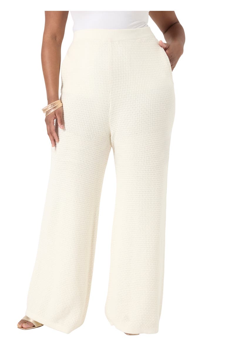 June + Vie Knitted Sweater Pants, Main, color, Sugar Swizzle