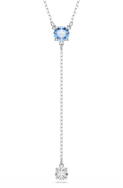 Swarovski Stilla Attract Rhodium Plated Y Necklace In Metallic