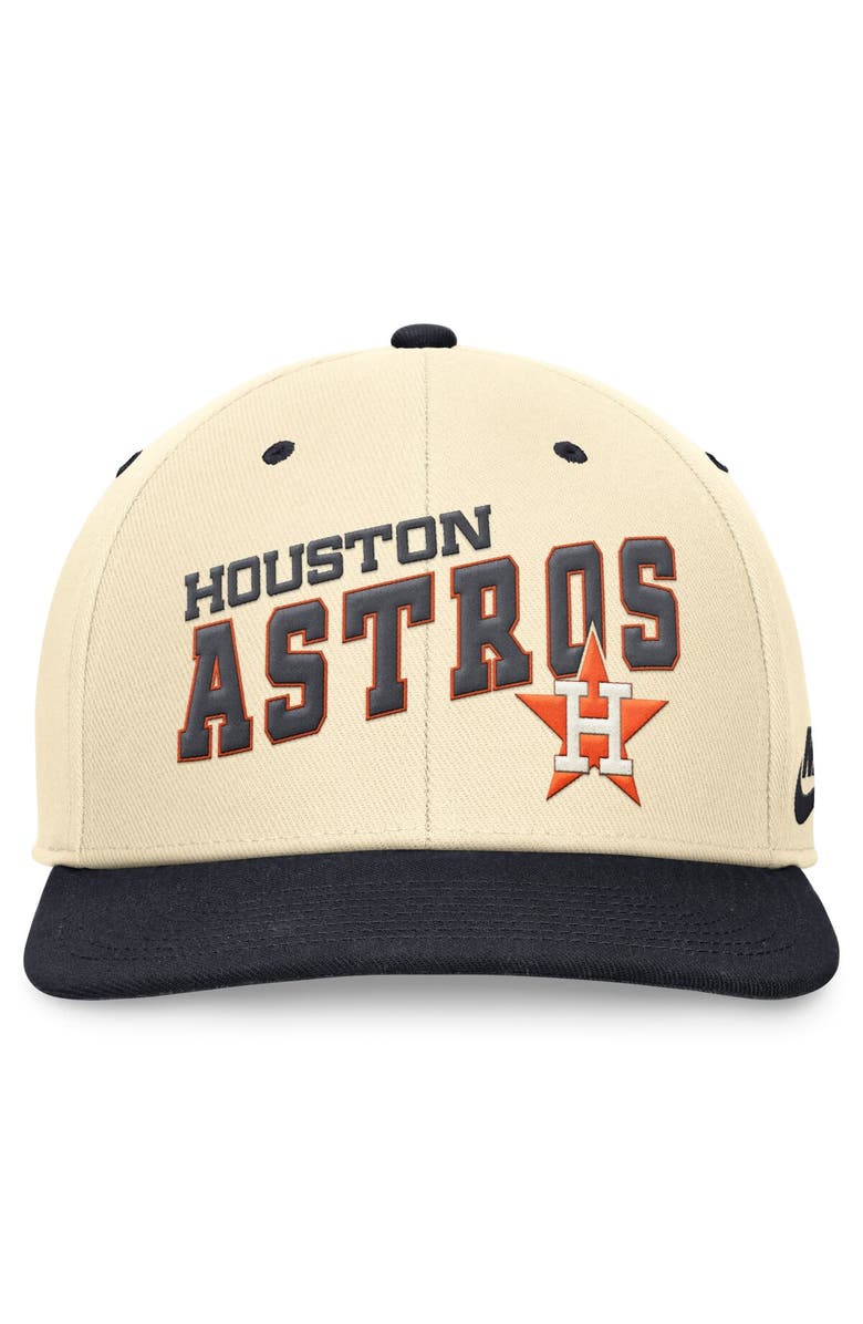 Nike Men's Nike Cream/Navy Houston Astros Rewind Cooperstown Collection Performance Snapback Hat, Alternate, color, 