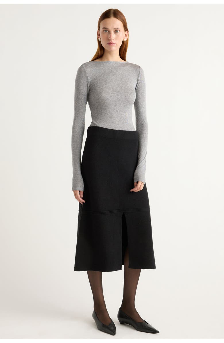 Modern Citizen Lora Organic Cotton-Wool Skirt, Main, color, Black
