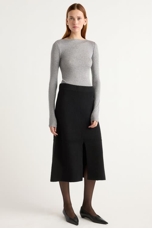 Modern Citizen Lora Organic Cotton-wool Skirt In Black