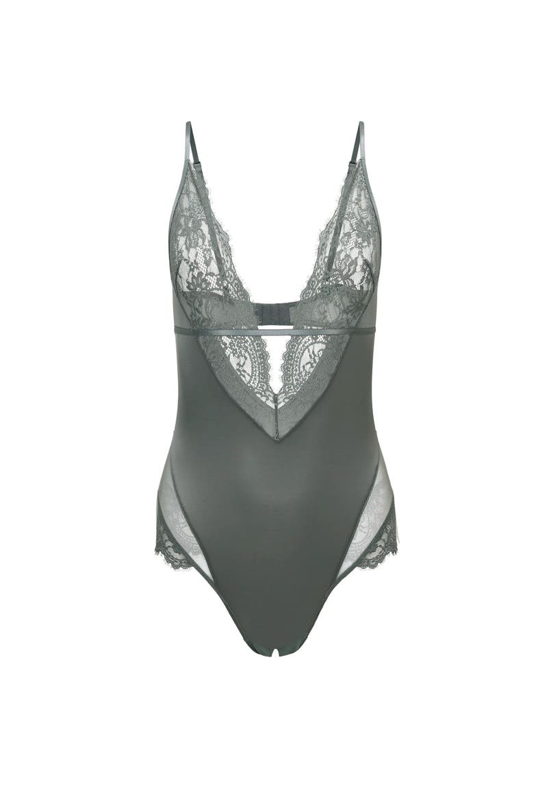 Vittoria Bodysuit Lingerie, Alternate, color, Dark grey