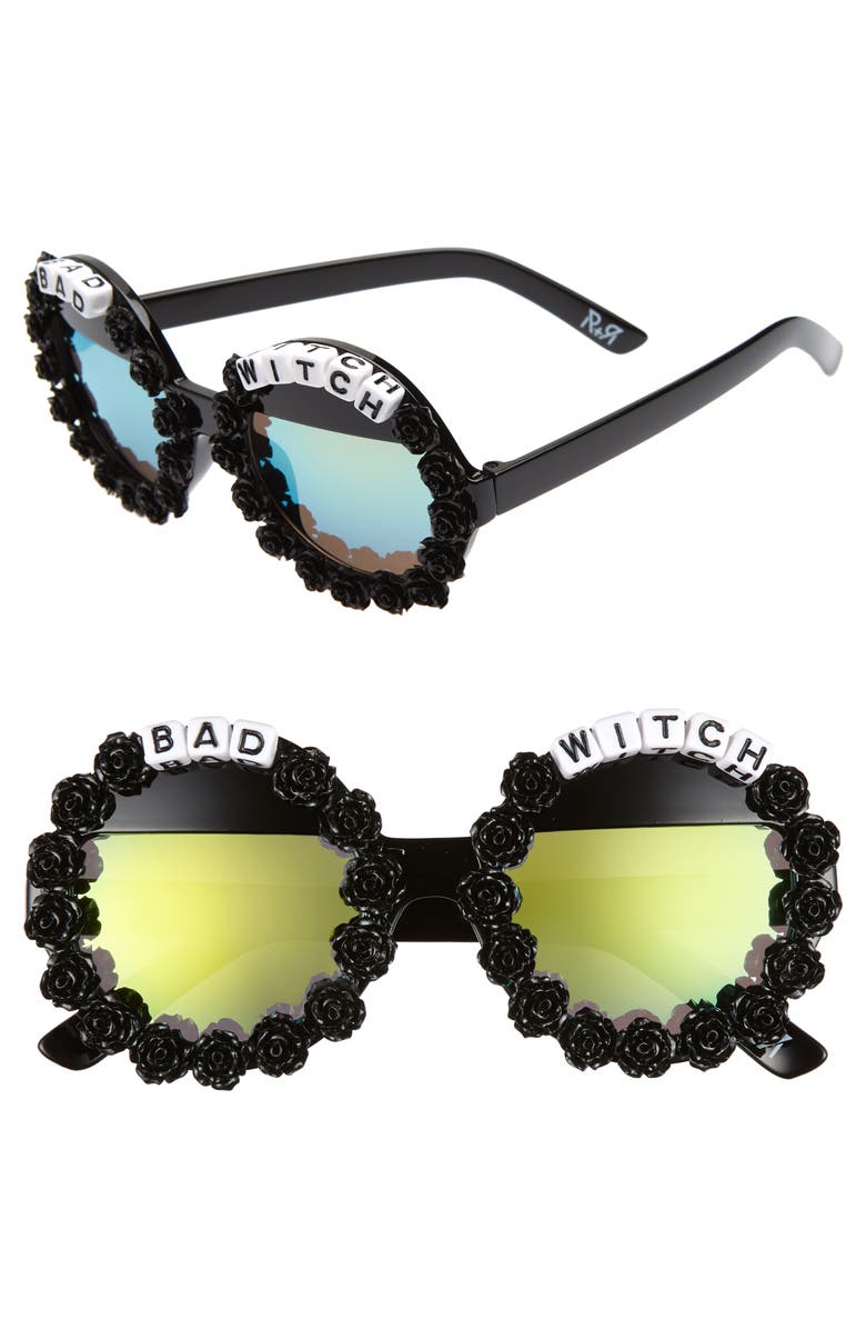 Rad + Refined Bad Witch Round Sunglasses, Main, color, 