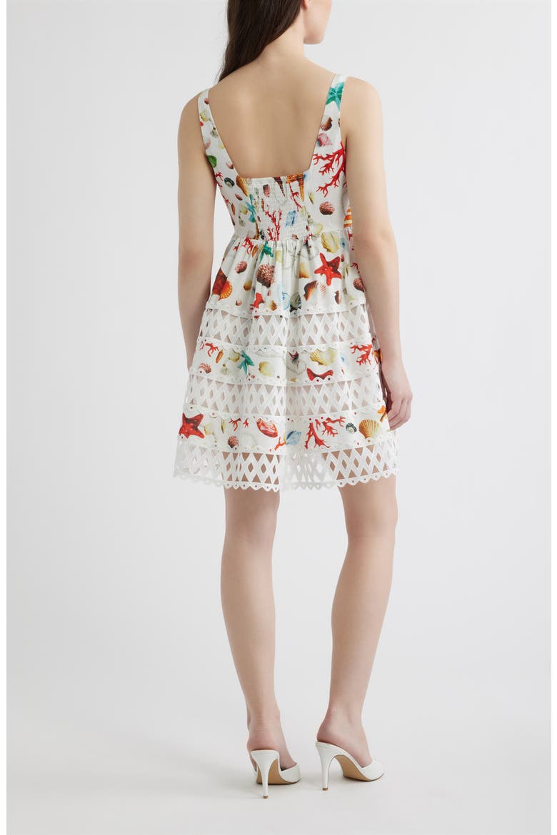 Giorgia Lace Inset Cotton Mini Sundress, Alternate, color, SEASHELL