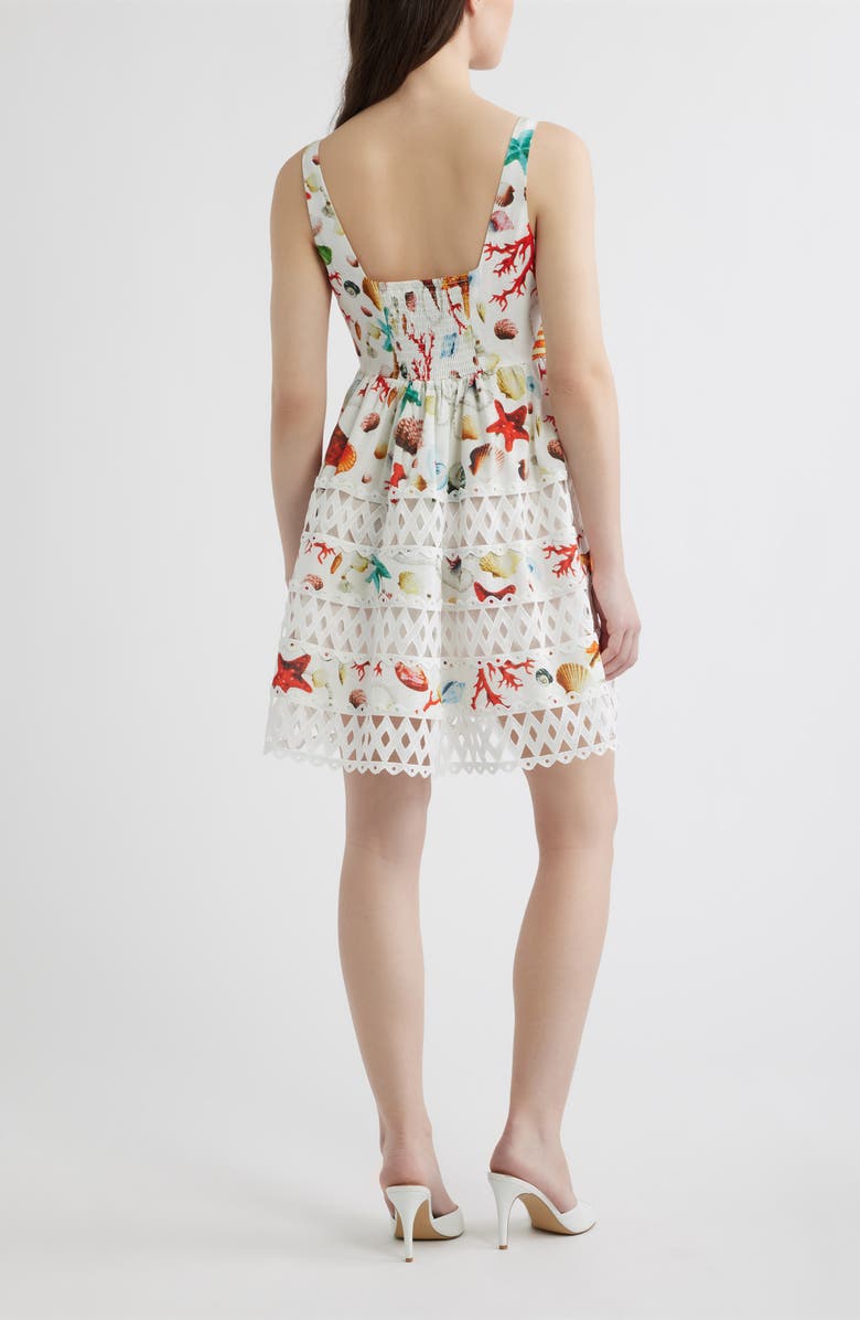 LAYERED WITH LOVE Giorgia Lace Inset Cotton Mini Sundress, Alternate, color, Seashell