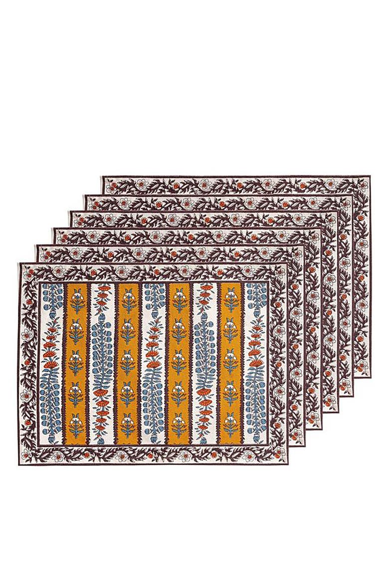 Provence Avignon Mats, Alternate, color, Dijon/Blue 15" x 18"