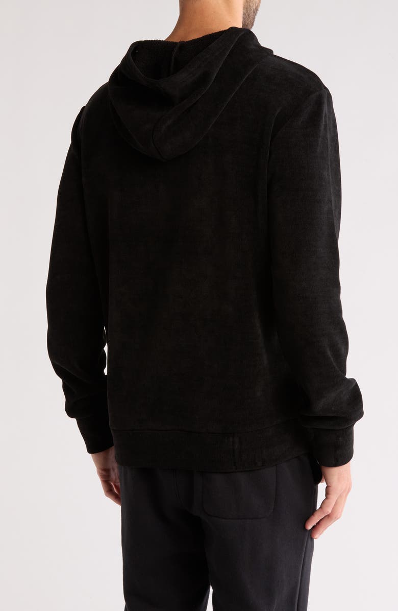 FLEECE FACTORY Plush Faux Suede Hoodie, Alternate, color, Black