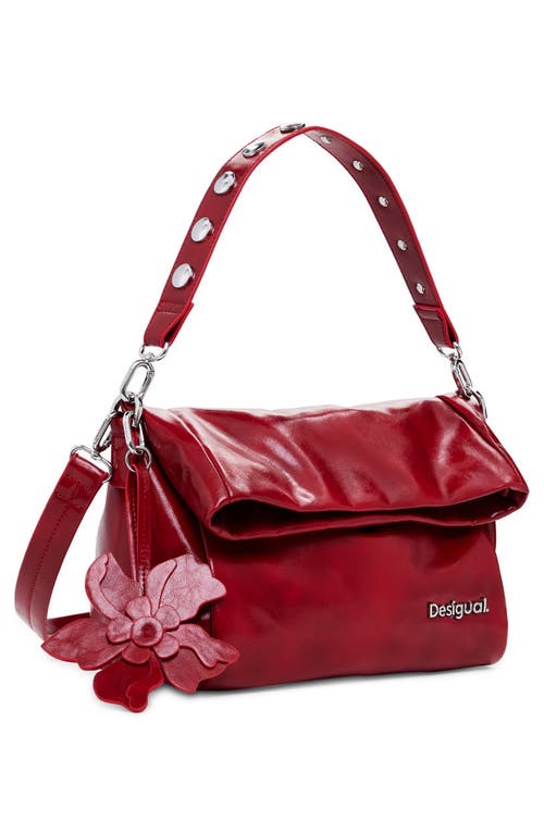 Desigual Patent Faux Leather Handbag In Red