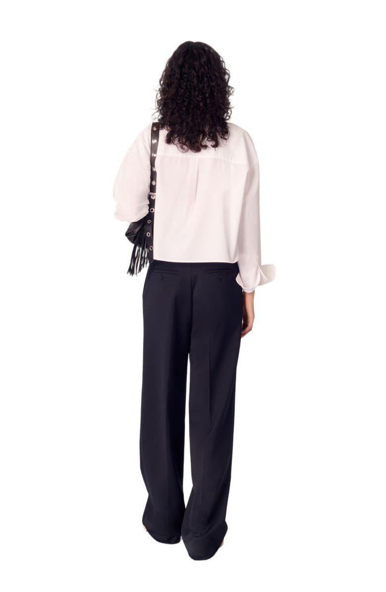 maje Short shirt with embroidered collar, Alternate, color, 