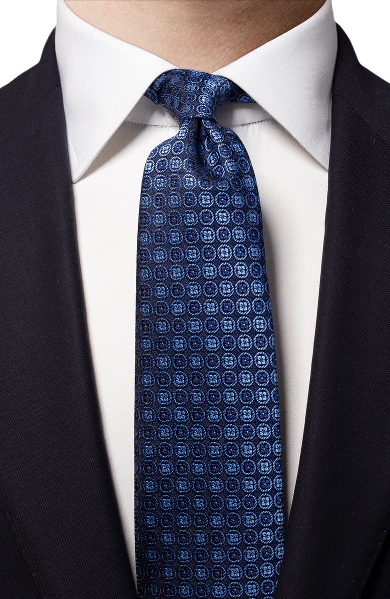 Eton Neat Medallion Silk Tie, Alternate, color,