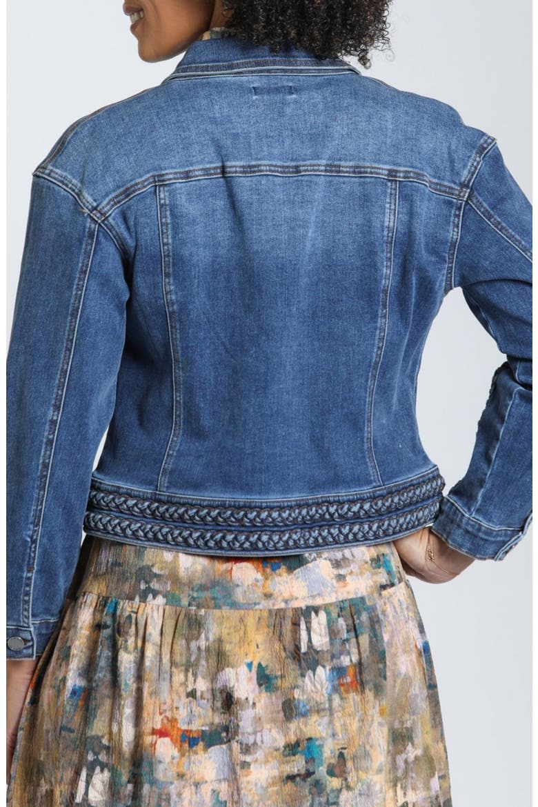 Braided Denim Jacket, Alternate, color, RIVER INDIGO
