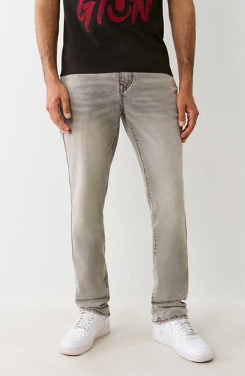 True Religion Ricky Straight Leg Jeans In Gray