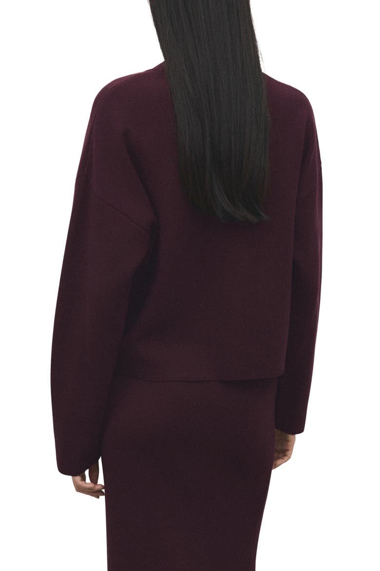 Structured Crewneck Sweater, Alternate, color, WINE