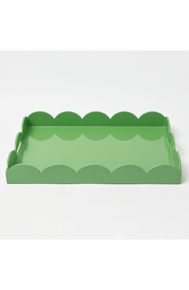 Mrs. Alice Green Scalloped Lacquer Tray, Main, color, Green
