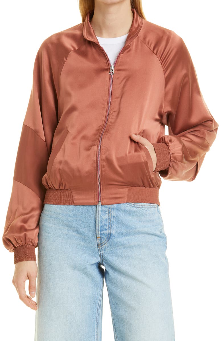 rag & bone Trail Silk Track Jacket, Alternate, color, 