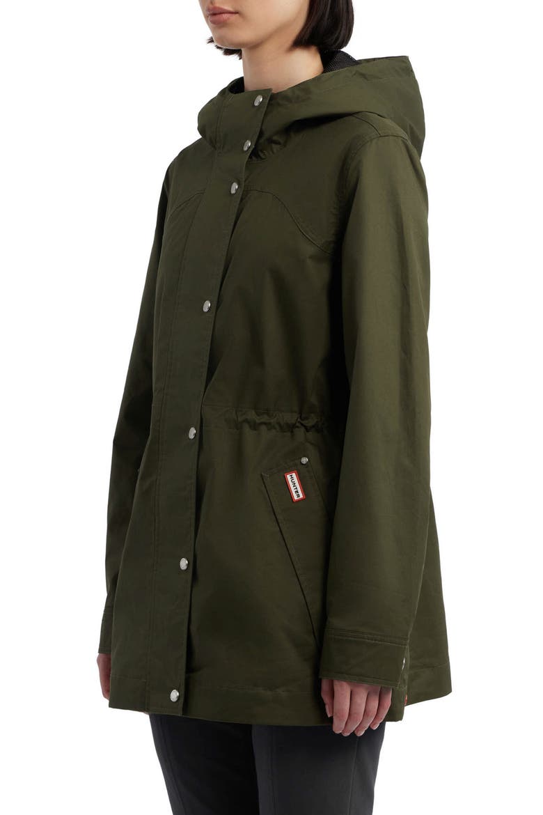 Adela Hooded Waterproof Jacket, Alternate, color, HUNTER GREEN