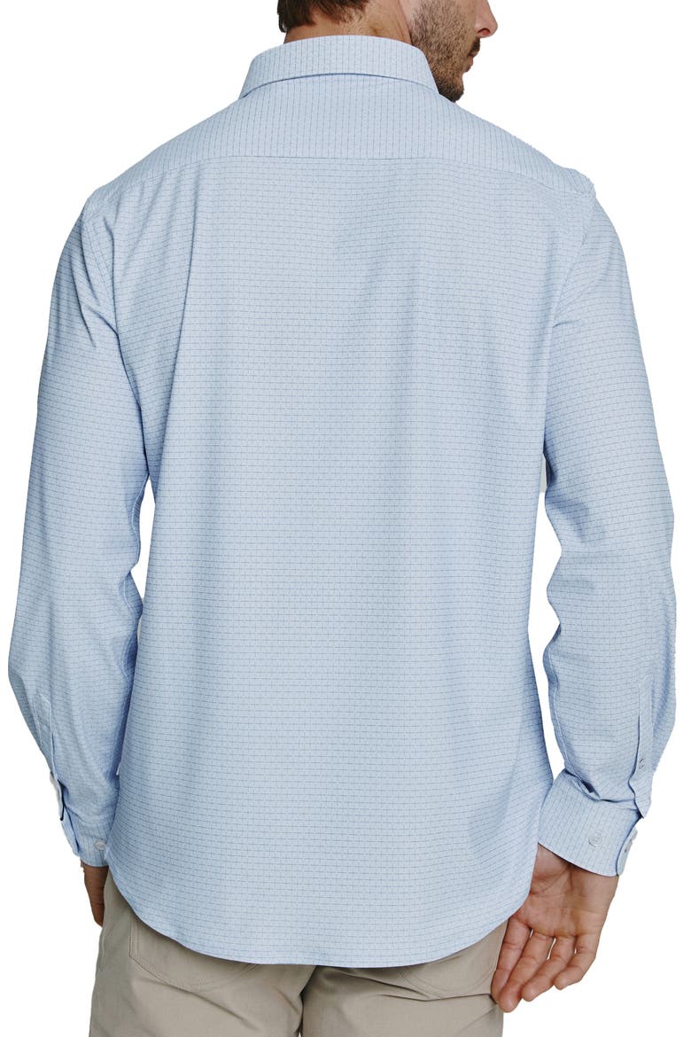 Elias Check Performance Button-Up Shirt, Alternate, color, BLUE