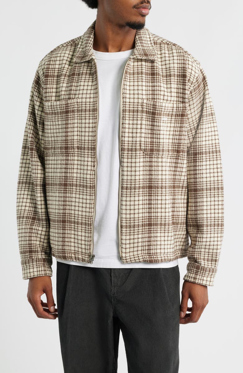 Obey Parker Cotton Zip-Up Shirt Jacket, Main, color, Unbleached Multi