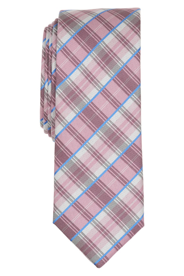 Tucker Plaid Tie, Main, color, PINK