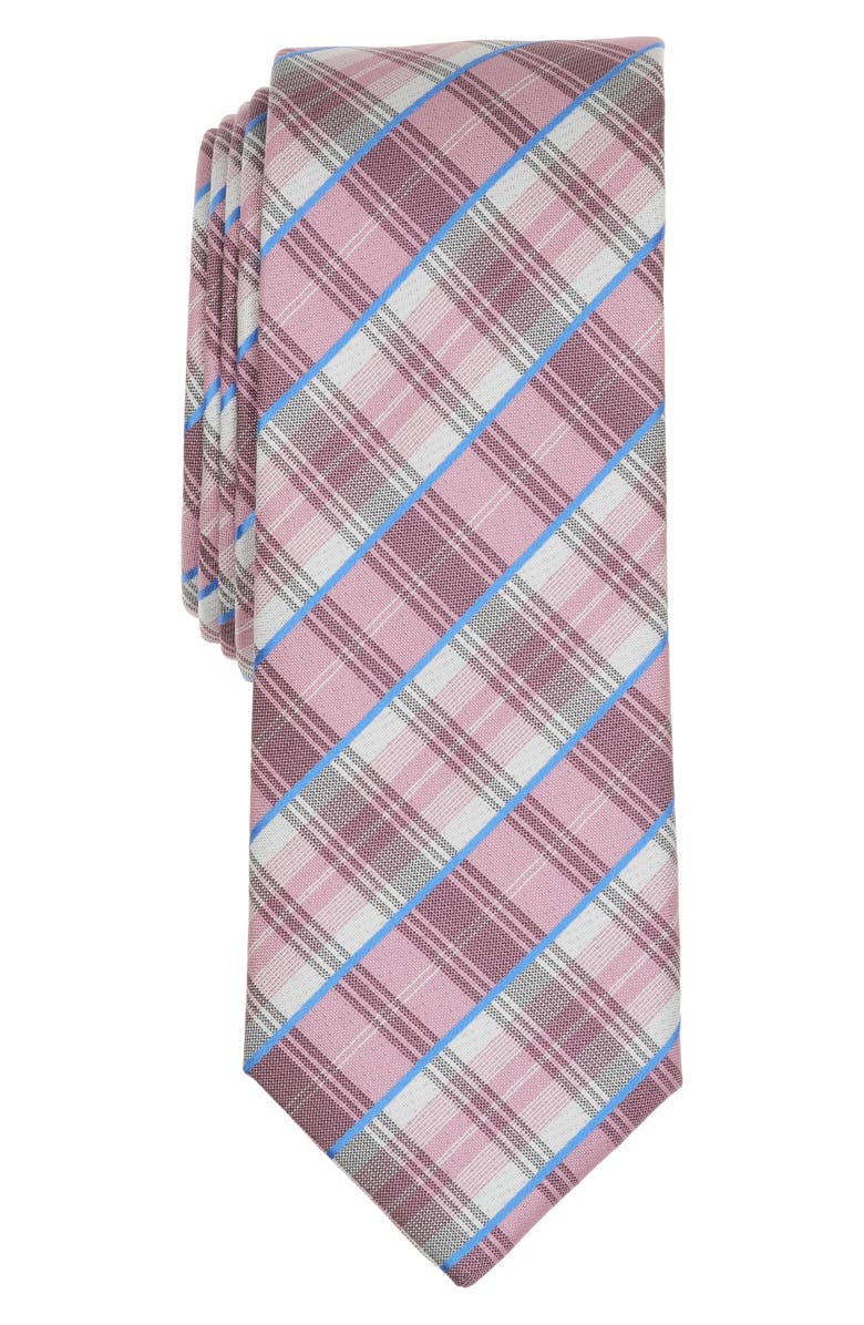Original Penguin Tucker Plaid Tie, Main, color, Pink