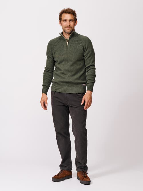 Aubin Pelham Zip Neck Sweater In Green