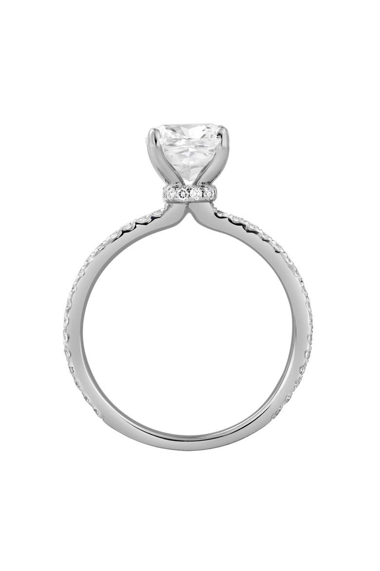 Adeline 2.3 Ct Cushion Lab Grown Diamond Engagement Ring, Alternate, color, 14K White Gold
