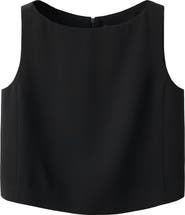 MANGO Round Neck Sleeveless Suiting Top