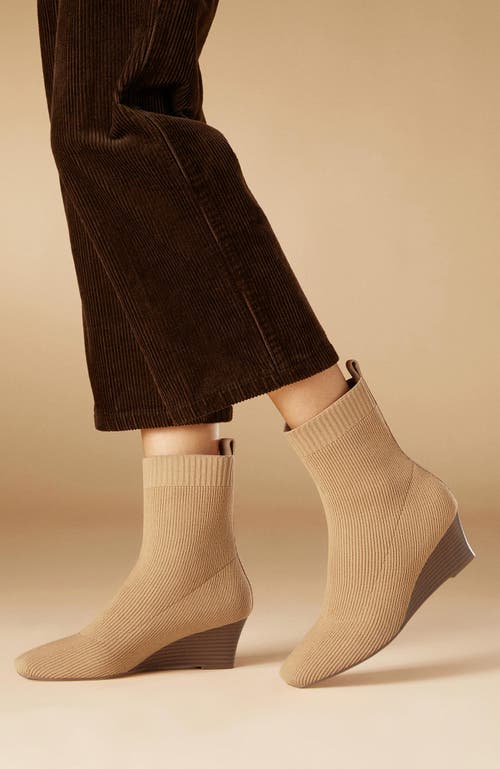 Vivaia Margot Wedge Bootie Square-toe Water-repellent Boots In Brown