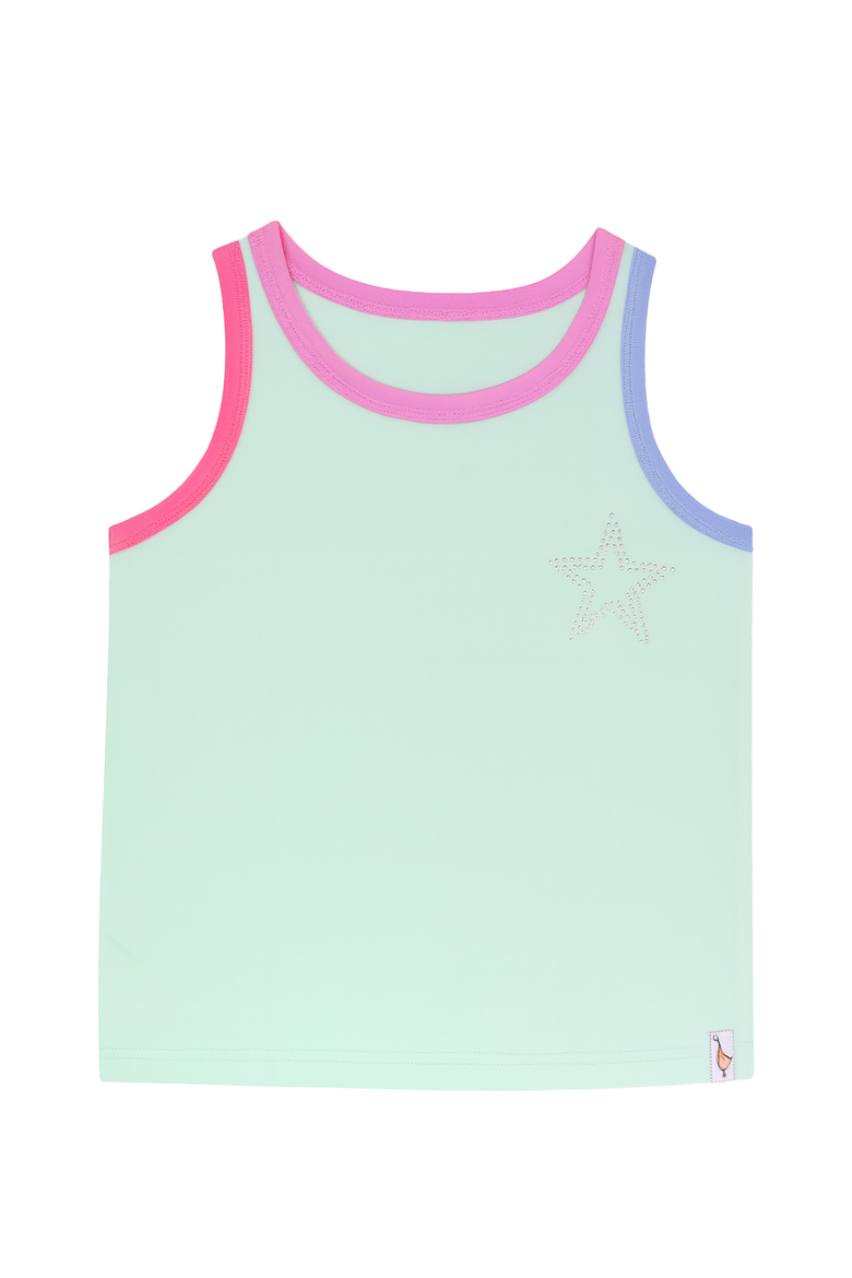 Rhinestone Star Tank Top, Main, color, Mint