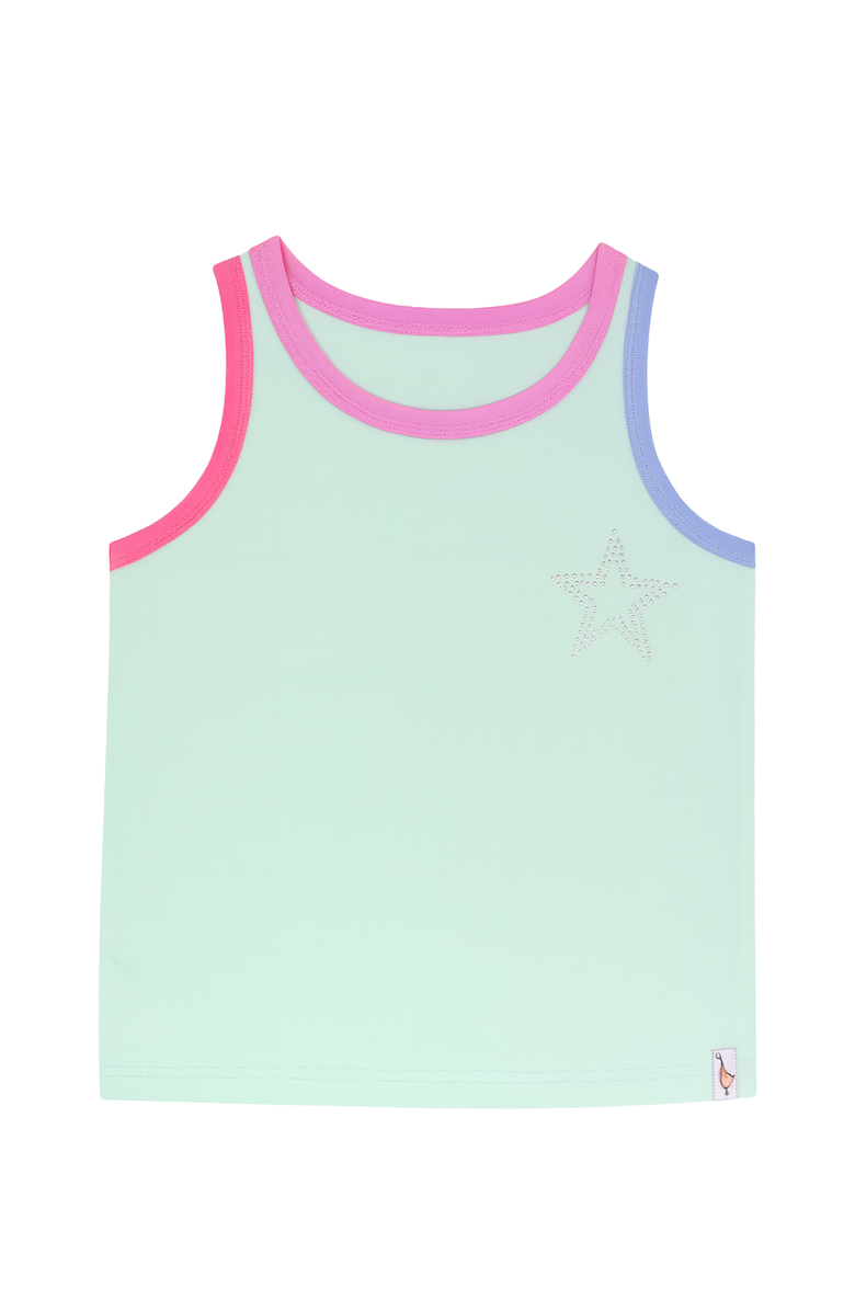 Preppy Goose Rhinestone Star Tank Top, Main, color, Mint