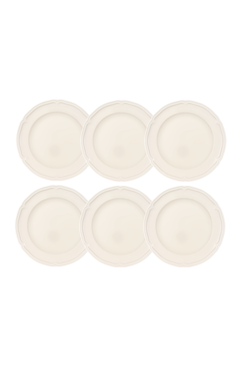 Villeroy & Boch Manoir Dinner Plate Set of 6, Main, color, White