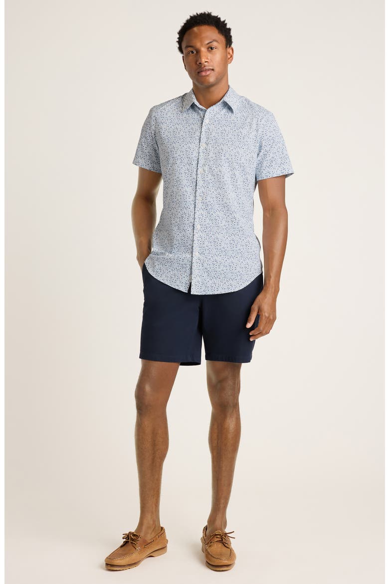 Tech Slim Fit Floral Performance Short Sleeve Button-Up Shirt, Alternate, color, BLUE DIMARTINO FLORAL