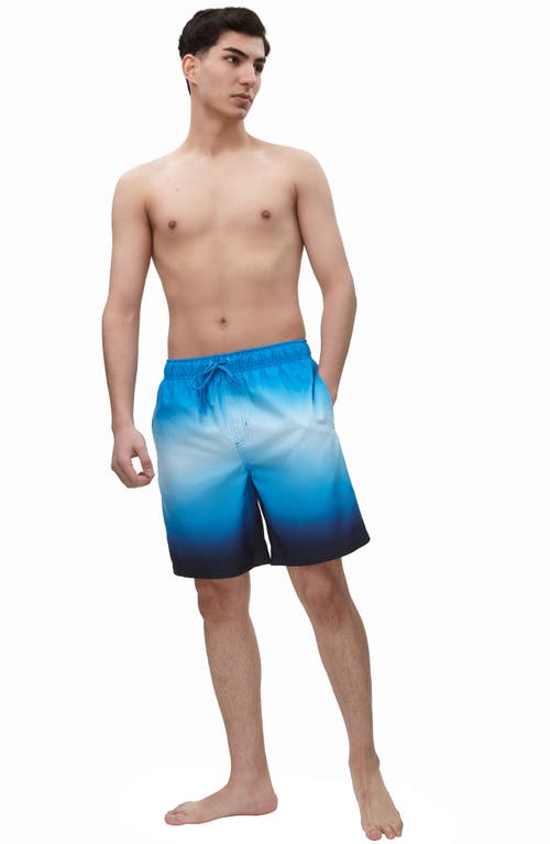 Rokka&rolla All-day Comfort Mesh-lined Swim Trunks In Blue Current