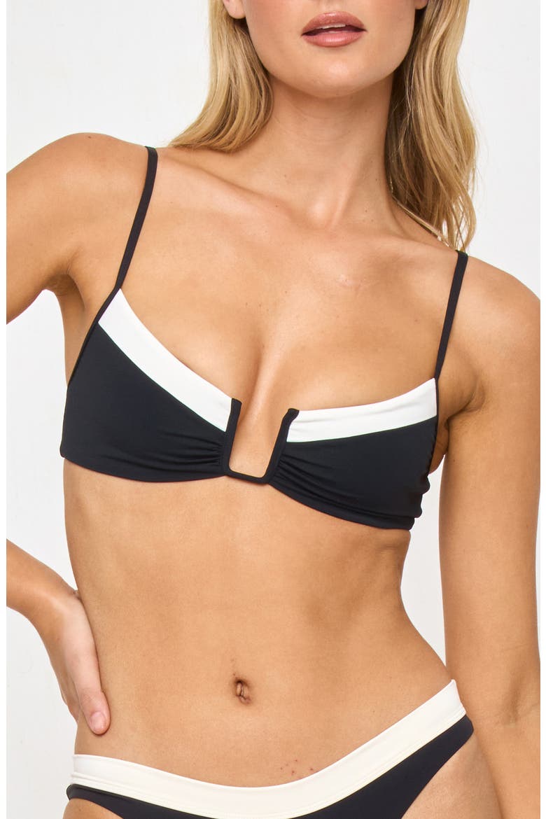 Peyton Bikini Top, Main, color, BLACK/ CREAM