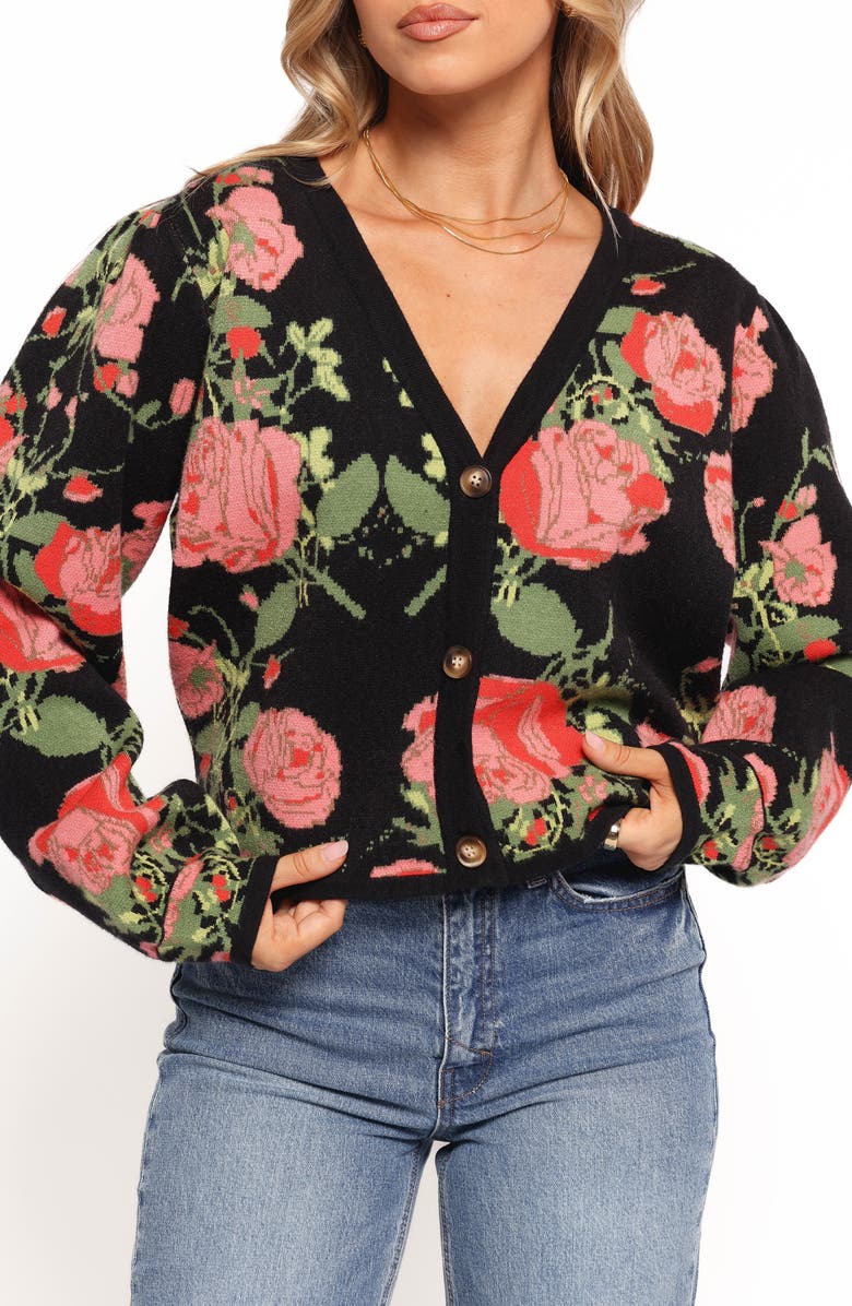 Petal & Pup Reeva Floral Jacquard Cardigan, Alternate, color, 